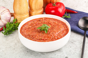 Cold vegan tomato soup Gazpacho
