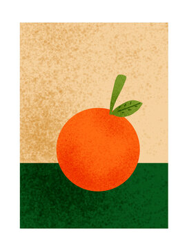 Orange fruit photo with white frame border