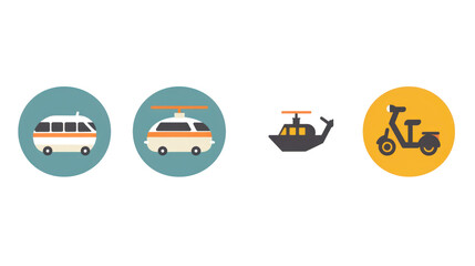 A minimalist vector icon set of transportation