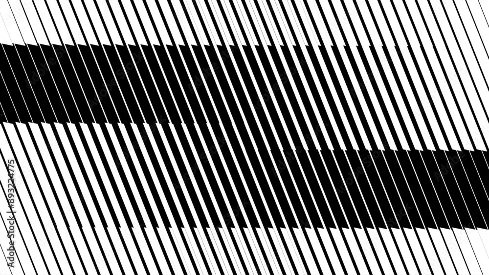 Poster Line Halftone Gradient Effect Pattern. Vertical Straight Lines Background. Black and White Abstract Texture with Parallel Stripes Thick to Thin. Vector Illustration.