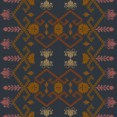 Geometric Ethnic pattern design for background or wallpaper and clothing .
