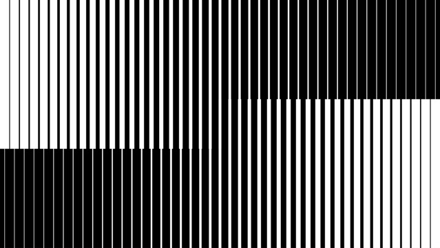 Line Halftone Gradient Effect Pattern. Vertical Straight Lines Background. Black and White Abstract Texture with Parallel Stripes Thick to Thin. Vector Illustration.