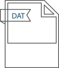 DAT  File format icon black outline