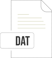 DAT  icon black dashed outline v1