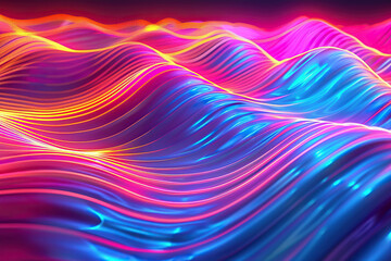 Obraz premium Beautiful texture surface neon wave, design natural abstract background