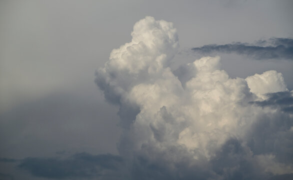Formation of large cumulonimbus cloud in sky