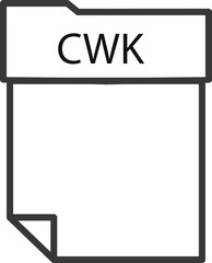 CWK   File format minimal icon with thick outline