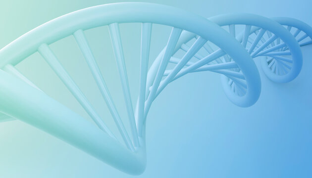 DNA double helix structure against gradient blue background