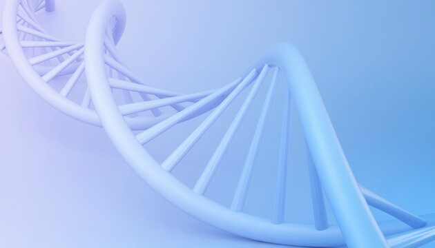DNA Double Helix Structure against gradient background - Powered by Adobe