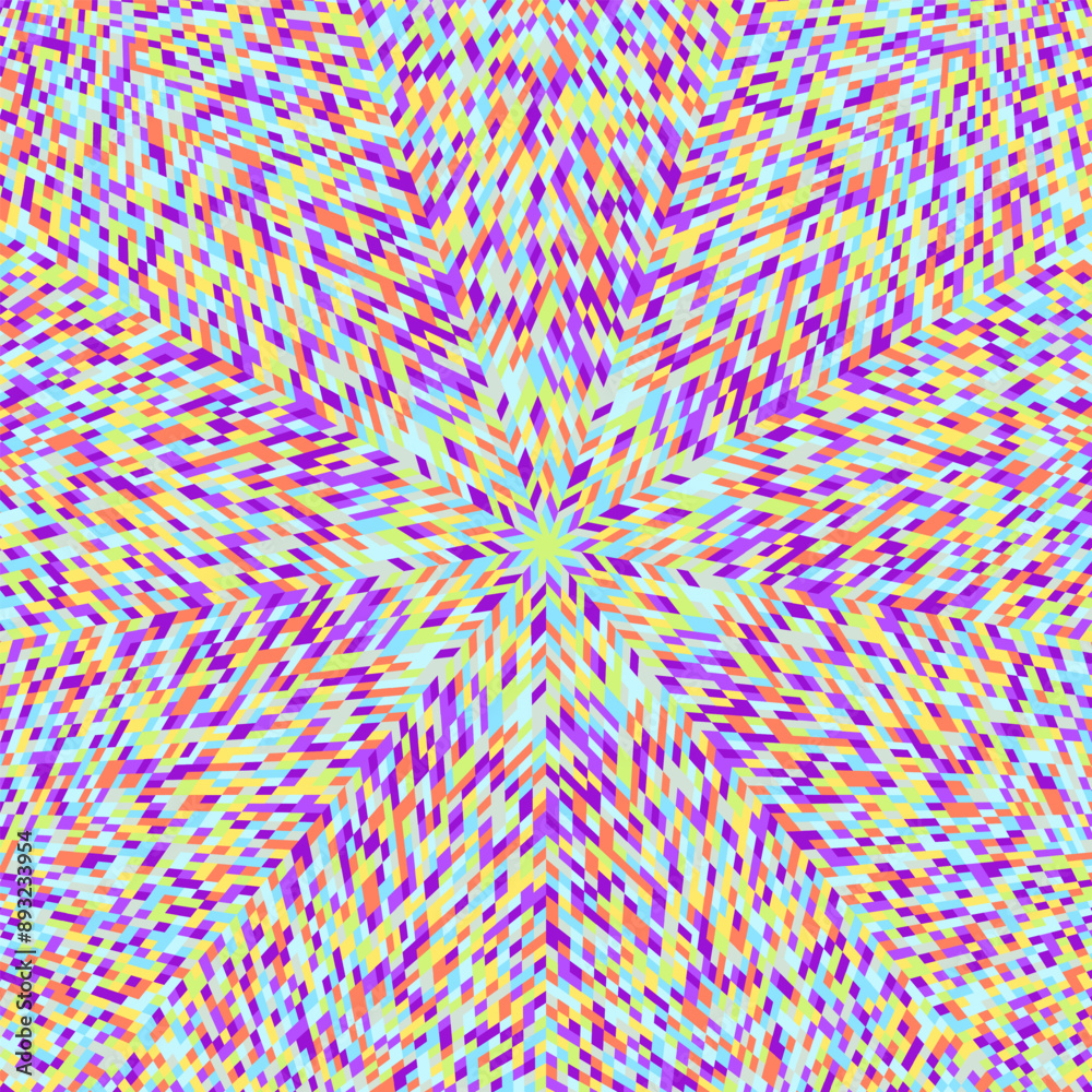 Poster dynamic circular tiled mosaic background - colorful hypnotic abstract vector design from geometrical