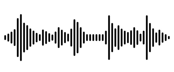 Black Audio Wave Vector, Soundwave, Media player symbol, Radio illustration, Vector stock