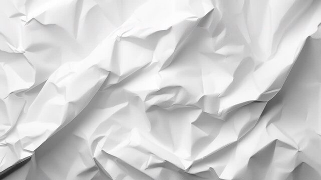 Random white crumpled paper poster texture background