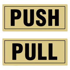 A sign warns of the door's opening or closing pattern.