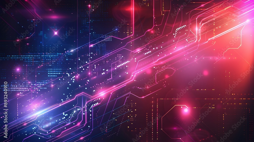 Poster futuristic frame with digital elements sleek background concept with high tech design and copy space