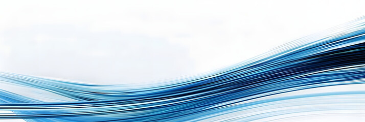 Abstract blue lines speed across a white background presentation design, featuring a simple flat illustration in a minimalist style, with a large copy space 