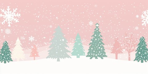 Obraz premium Winter Wonderland with Pastel Christmas Trees