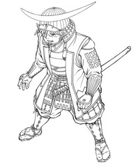 独眼竜の戦国武将 伊達政宗 線画