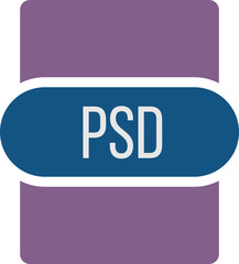 PSD  File extension icon rounded and color fill