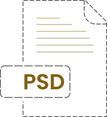 PSD  icon black rounded dashed outline
