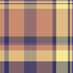 Marketing plaid background texture, baby seamless check fabric. Outfit pattern vector textile tartan in pastel and burly wood colors.
