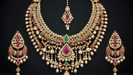Traditional Indian jewelry displayed, symbolizing elegance and cultural heritage.
