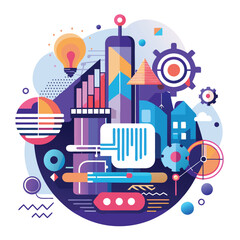 Obraz premium Business growth, development, innovation concept illustration.