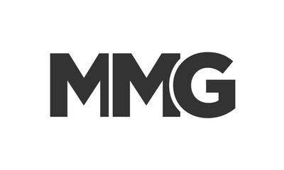 MMG logo design template with strong and modern bold text. Initial based vector logotype featuring simple and minimal typography. Trendy company identity.