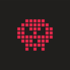 Skull pixel symbol