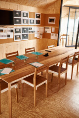Success is built in these four walls. Shot of an empty boardroom in an office.
