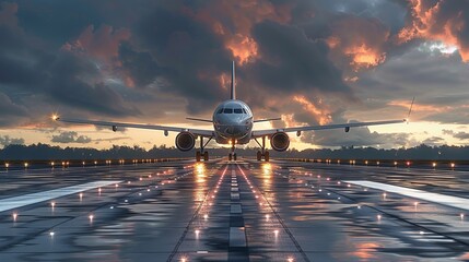 An aircraft approaching a runway.