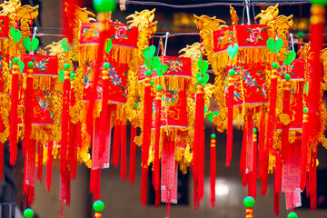 Naklejka premium Palace lantern, gauze lantern, temple, Chinese lantern, lantern, temple,