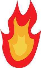 Red and yellow fire burning brightly with flames