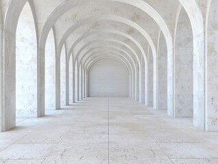 Elegant arched hallway with marble floors