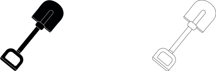 Small shovel icon vector template.