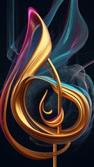 Naklejka premium An abstract depiction of musical staves transformed into waves symbolizing sound.