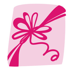 String Bow Icon, Line Rope Bows, Gift Ribbon Knot, Packaging Cord Knots, Knotted Symbol, Hand Drawn Bowknot