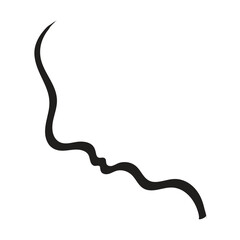 Abstract Drawing Profile Face, Trendy Portrait Art for Wall Design, Picture Printing, Continuous Line Draw Head