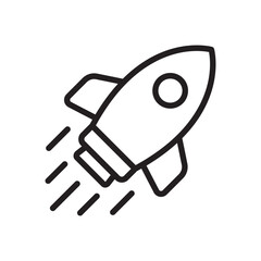 Rocket icon. Simple rocket sign. Rocket launched icon.