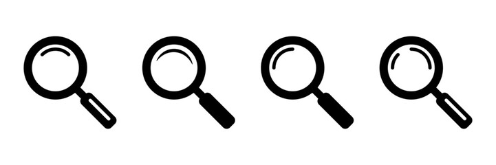 Magnifying glass icon, magnifier or loupe sign. Web search icon.