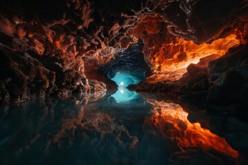 Layered echoes in a mineral-rich cave create a mesmerizing acoustic and visual experience.