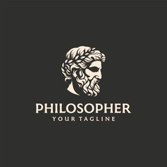 Head and Face Logo Design of an Ancient Greek Philosopher