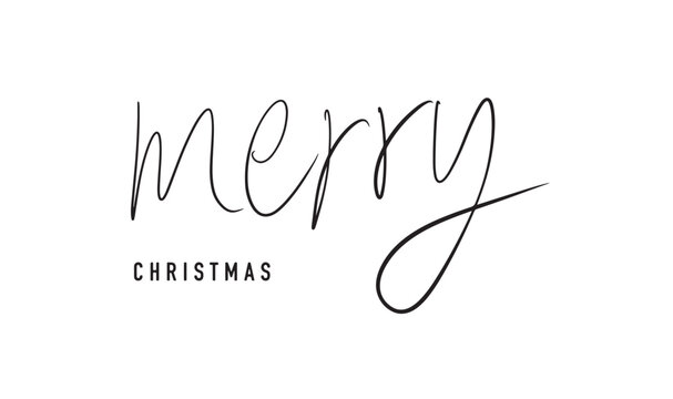 Merry christmas text calligraphy hand written script font decoration ornament decor december seson november january advertisement gift festival design winter box sale product label event party concept