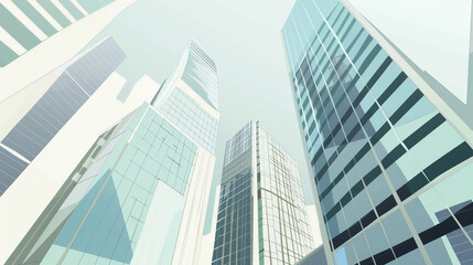 A futuristic skyscraper with a sleek, reflective glass facade rising against a clear blue sky, showcasing modern urban architecture and advanced design