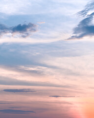 夕焼けに染まる雲
