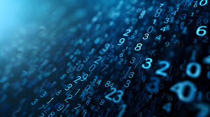 Abstract Mathematical Pattern with Random Scattered Decimal Numbers on Dark Background