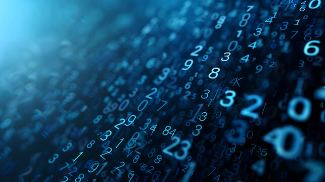 Abstract Mathematical Pattern with Random Scattered Decimal Numbers on Dark Background