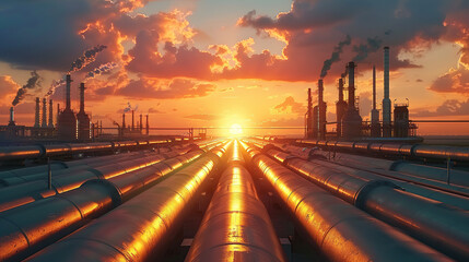 The oil pipeline of the refinery