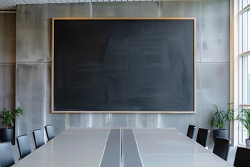 Blank blackboard with chalk on blackboard classroom blank