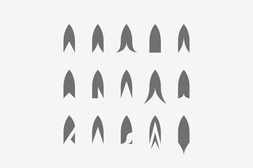 Arrow head, bullet vector set collection