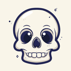 Vector skull icon. Halloween skull in a flat vector style for party decor, banner, prints